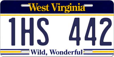 WV license plate 1HS442