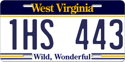 WV license plate 1HS443