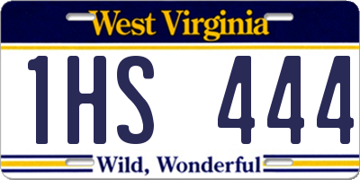 WV license plate 1HS444