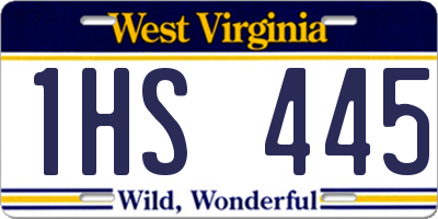 WV license plate 1HS445