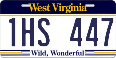 WV license plate 1HS447