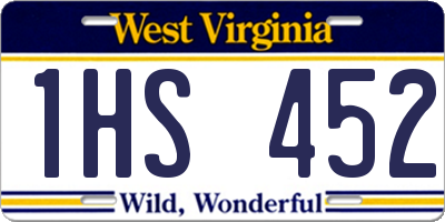 WV license plate 1HS452