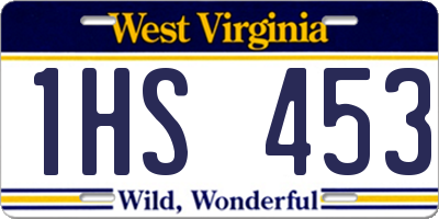 WV license plate 1HS453