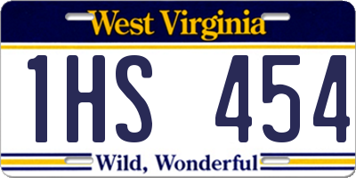 WV license plate 1HS454