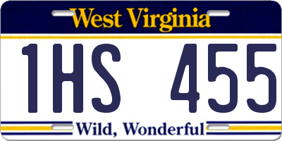 WV license plate 1HS455
