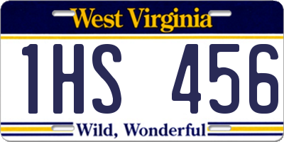 WV license plate 1HS456