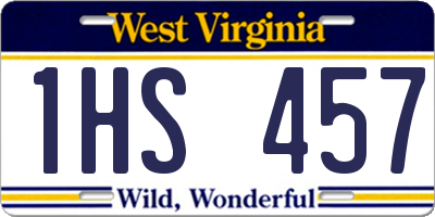 WV license plate 1HS457