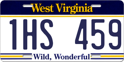 WV license plate 1HS459