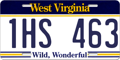 WV license plate 1HS463