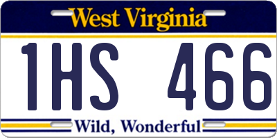 WV license plate 1HS466