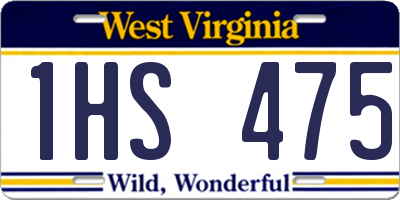 WV license plate 1HS475