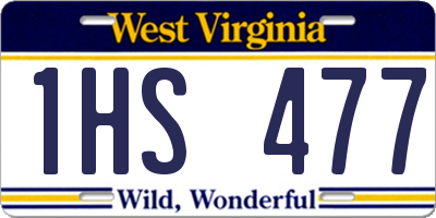 WV license plate 1HS477
