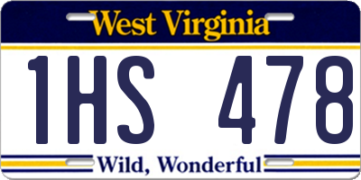 WV license plate 1HS478