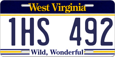 WV license plate 1HS492