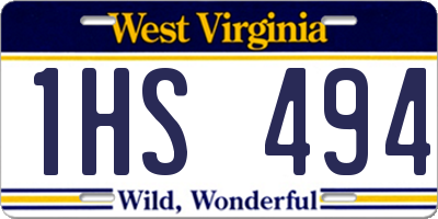 WV license plate 1HS494