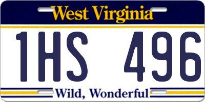 WV license plate 1HS496