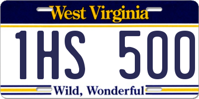 WV license plate 1HS500