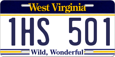 WV license plate 1HS501