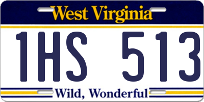 WV license plate 1HS513