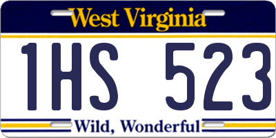 WV license plate 1HS523