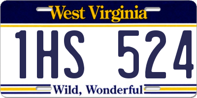 WV license plate 1HS524