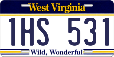 WV license plate 1HS531