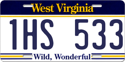 WV license plate 1HS533
