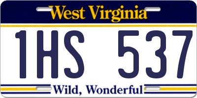 WV license plate 1HS537
