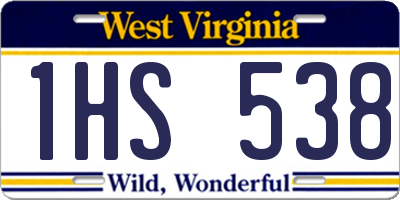 WV license plate 1HS538