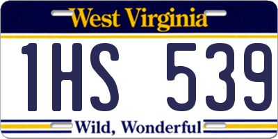 WV license plate 1HS539