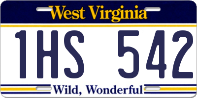 WV license plate 1HS542