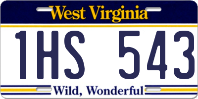 WV license plate 1HS543