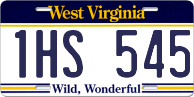 WV license plate 1HS545