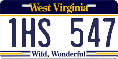 WV license plate 1HS547