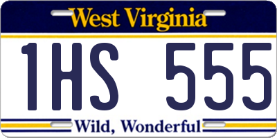 WV license plate 1HS555