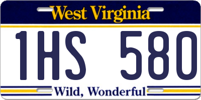 WV license plate 1HS580