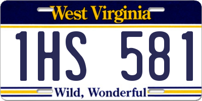 WV license plate 1HS581
