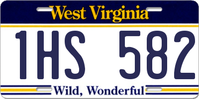 WV license plate 1HS582