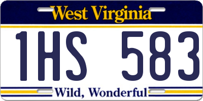 WV license plate 1HS583