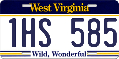 WV license plate 1HS585