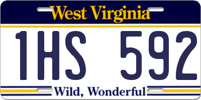 WV license plate 1HS592