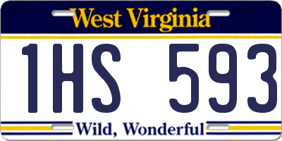 WV license plate 1HS593