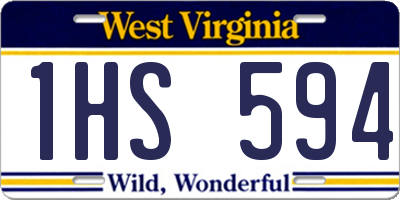 WV license plate 1HS594
