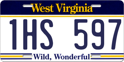 WV license plate 1HS597