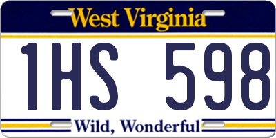 WV license plate 1HS598