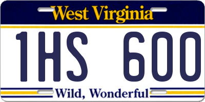 WV license plate 1HS600