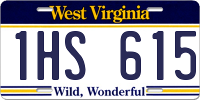 WV license plate 1HS615