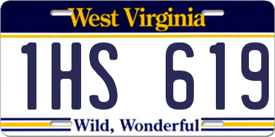 WV license plate 1HS619