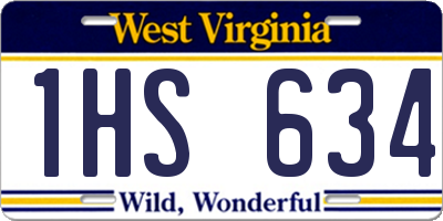 WV license plate 1HS634