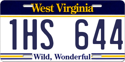 WV license plate 1HS644